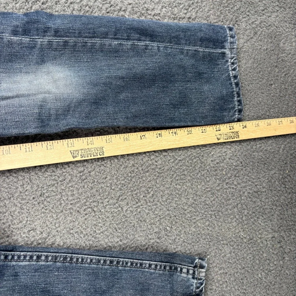 Quiksilver Boys 22 Straight‎ Fit Denim Jeans Distressed Blue Cotton